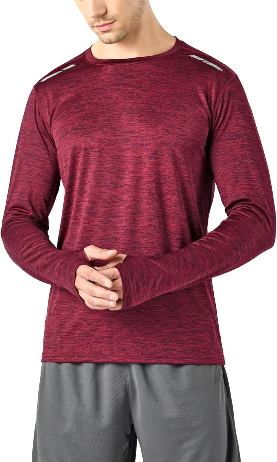 3 Pack: Men's Long Sleeve T Shirts, Dry Fit UV Sun Protection Hiking Athletic Active Tops with Thumb Holes