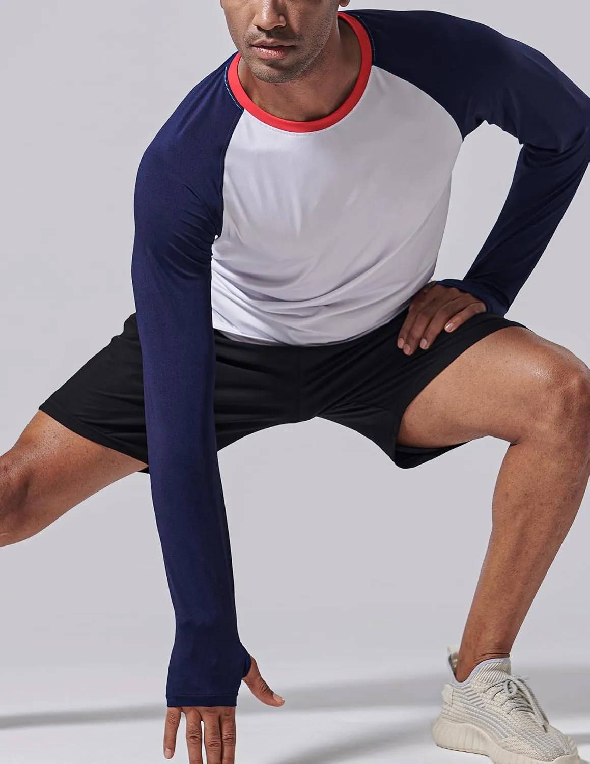 3 Pack: Men's Long Sleeve T Shirts, Dry Fit UV Sun Protection Hiking Athletic Active Tops with Thumb Holes