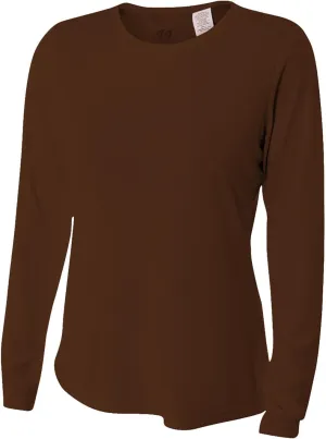 A4 Womens Cooling Performance Crew Long Sleeve | Moisture-Wicking
