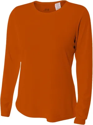 A4 Womens Cooling Performance Crew Long Sleeve | Moisture-Wicking