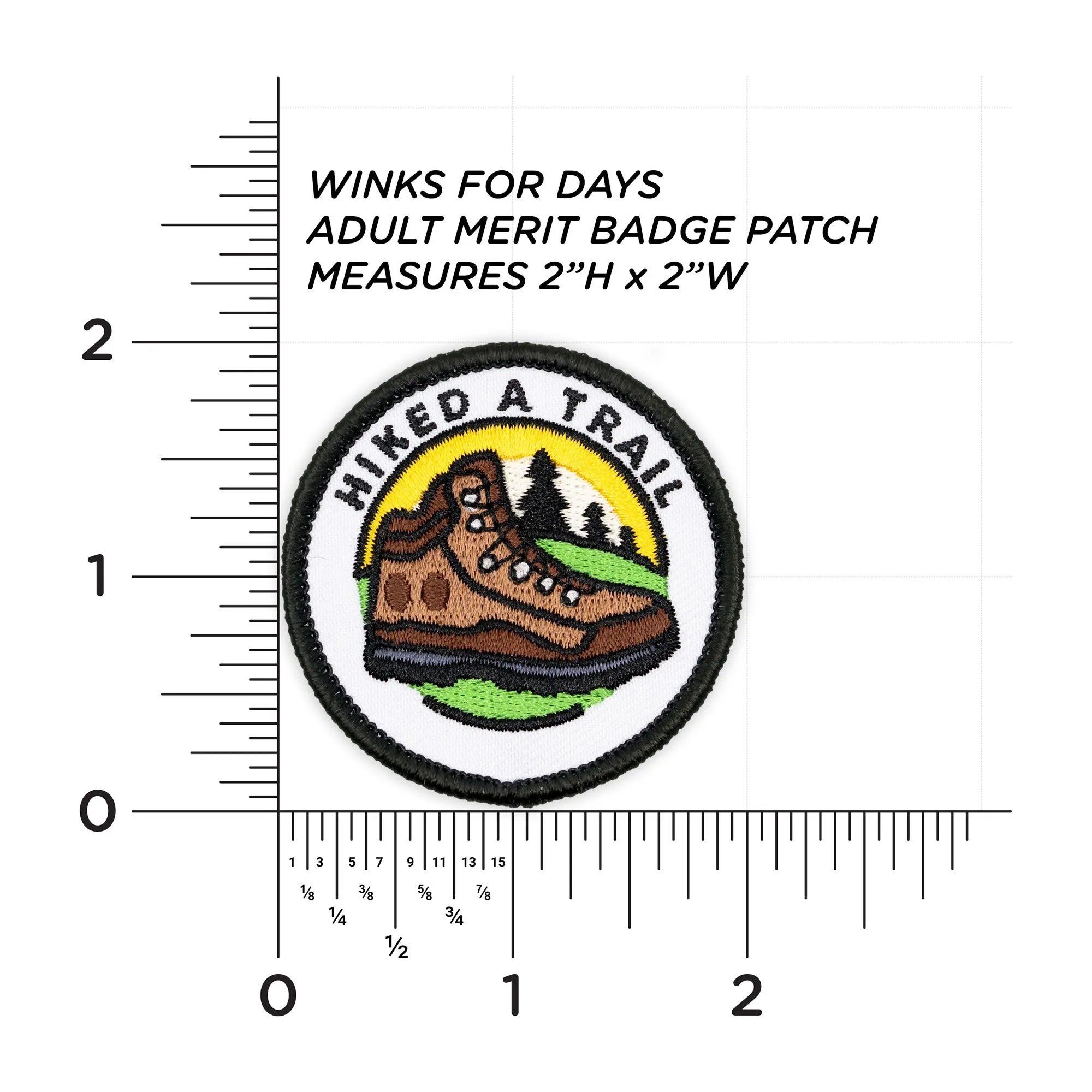 Adulting Merit Badge Embroidered Iron-On Patch (Hiked a Trail)