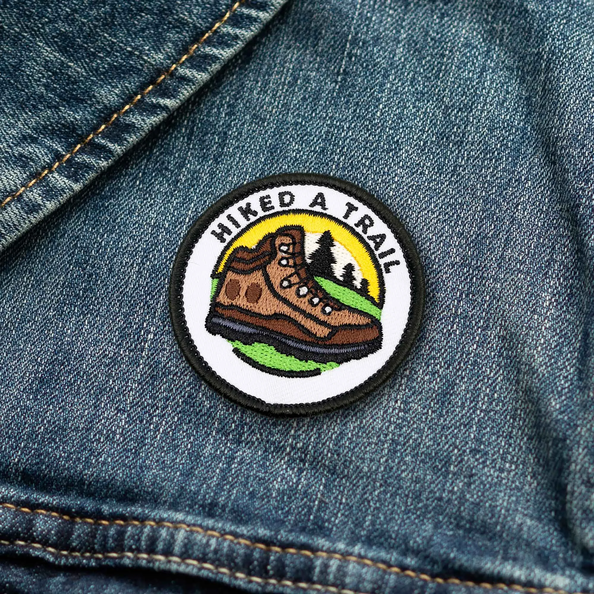 Adulting Merit Badge Embroidered Iron-On Patch (Hiked a Trail)