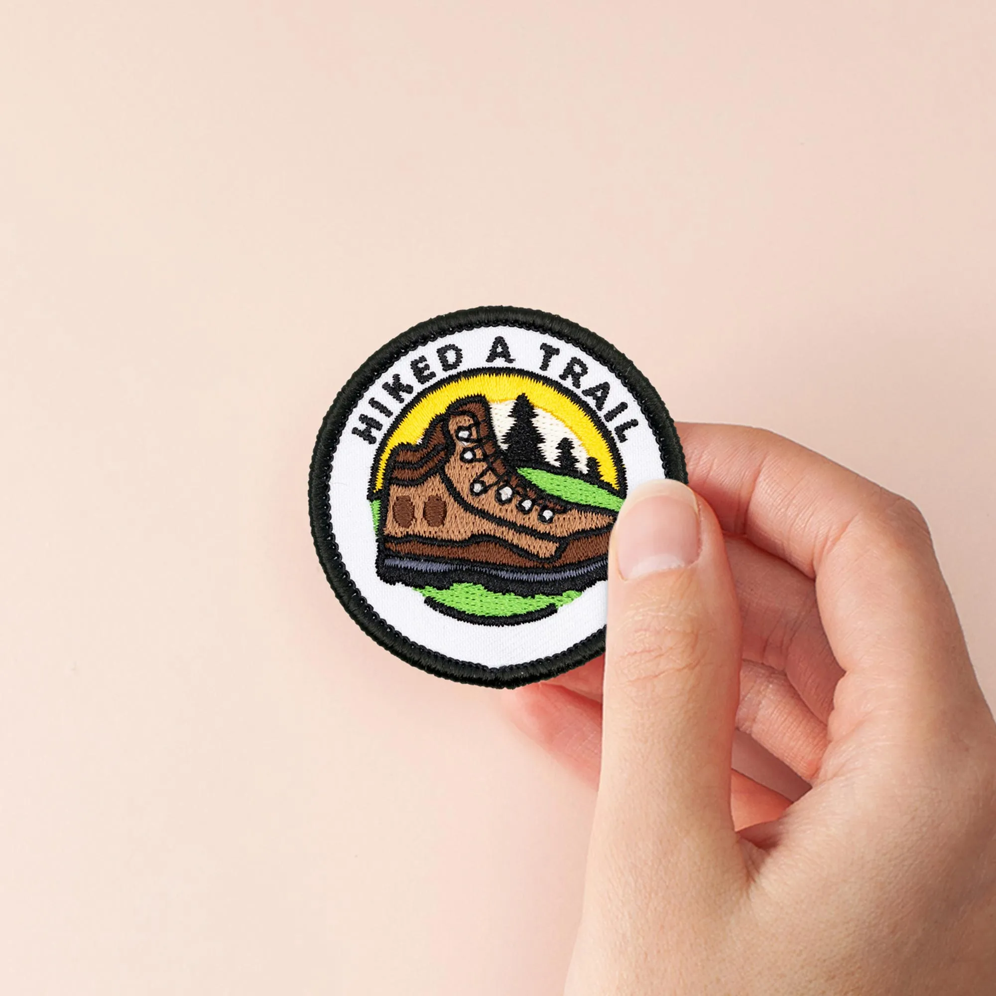 Adulting Merit Badge Embroidered Iron-On Patch (Hiked a Trail)