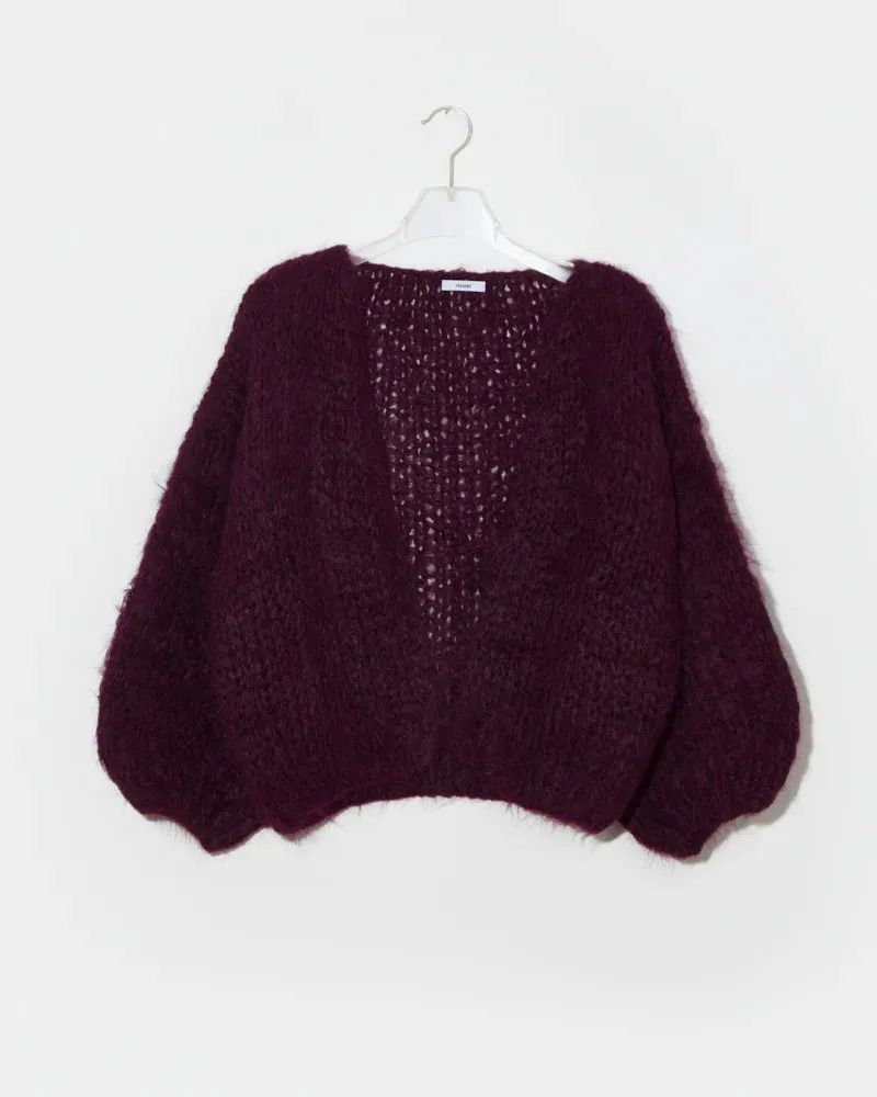 Apaca Bomber Cardigan Burgundy