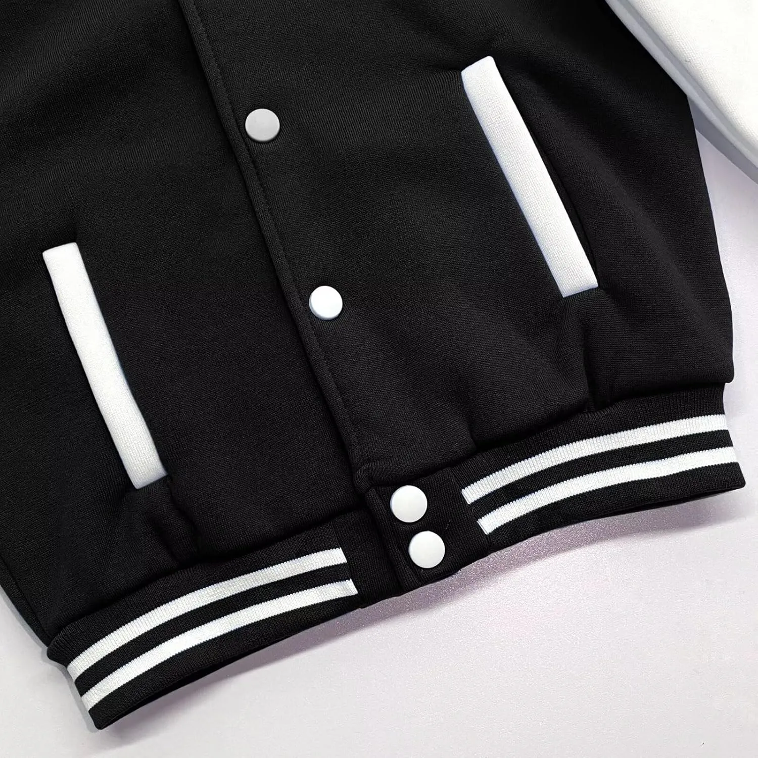 babyhealthy Kids Boys Varsity Jacket Baseball Jacket Casual Sport Cardigan Sweatshirt Youth 2-13 Year