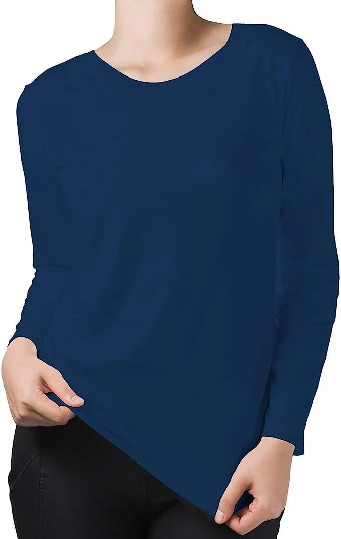 BaHoki Essentials Long Sleeve Undershirts for Scrubs - Great Stretch and Layering Piece - 3 Pack