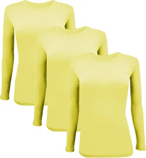 BaHoki Essentials Long Sleeve Undershirts for Scrubs - Great Stretch and Layering Piece - 3 Pack