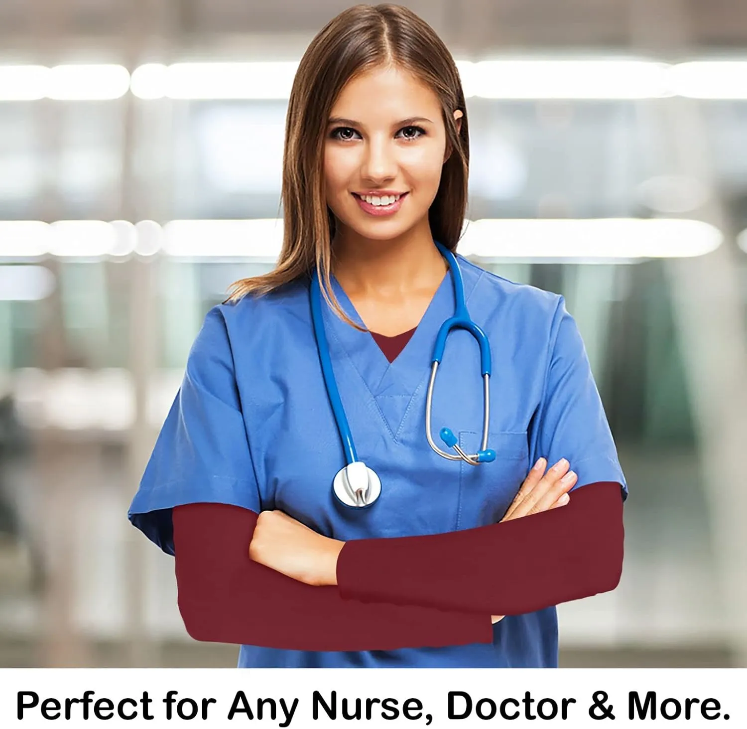 BaHoki Essentials Long Sleeve Undershirts for Scrubs - Great Stretch and Layering Piece - 3 Pack
