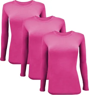 BaHoki Essentials Long Sleeve Undershirts for Scrubs - Great Stretch and Layering Piece - 3 Pack