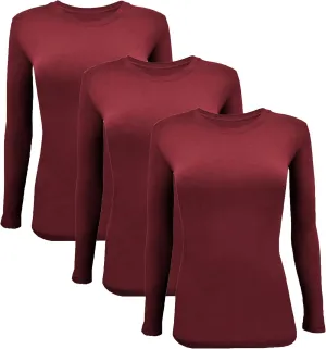 BaHoki Essentials Long Sleeve Undershirts for Scrubs - Great Stretch and Layering Piece - 3 Pack