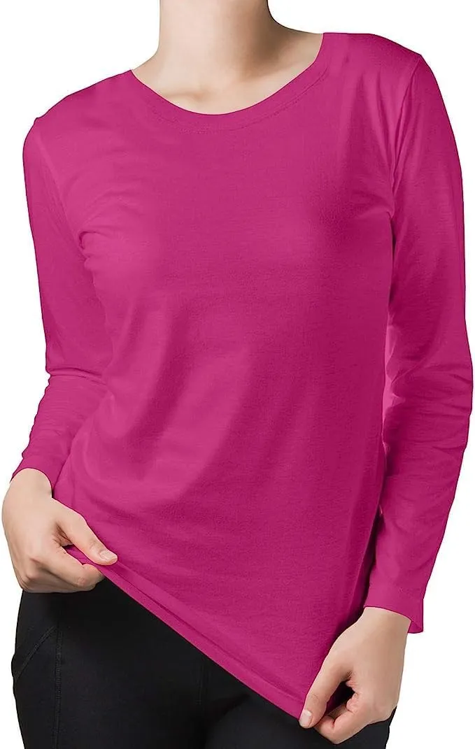 BaHoki Essentials Long Sleeve Undershirts for Scrubs - Great Stretch and Layering Piece - 3 Pack