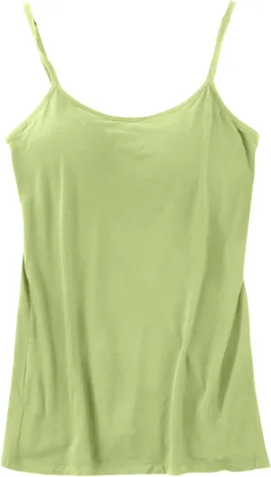 Built in Bra Tank Tops for Women Cotton Camisole Padded Workout Yoga thin Spaghetti Strap Comfy Shelf Bra Undershirts