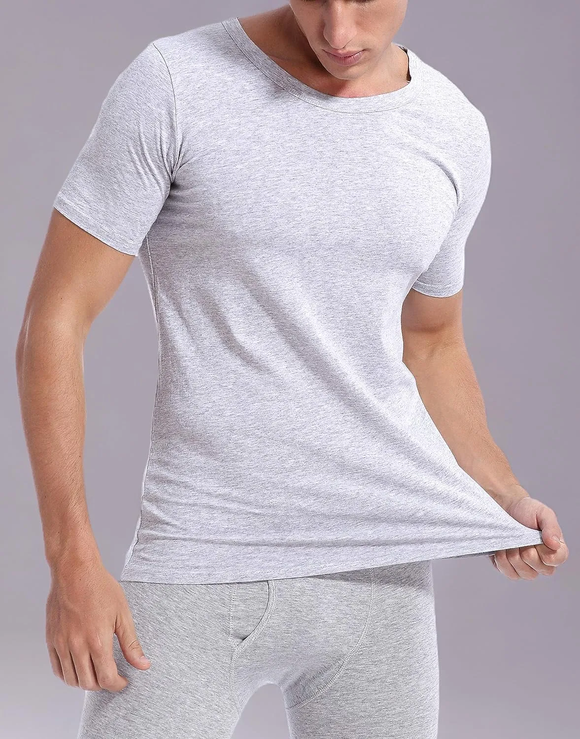 Comfneat Men's 6-Pack Pure Cotton Undershirts Comfortable Crew Neck T-Shirts