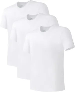 DAVID ARCHY Men's Undershirt Cotton Sorona Blended Moisture-Wicking T-Shirts Stretch Crewneck Tees for Men 3-Pack