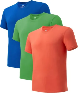DAVID ARCHY Men's Undershirt Cotton Sorona Blended Moisture-Wicking T-Shirts Stretch Crewneck Tees for Men 3-Pack