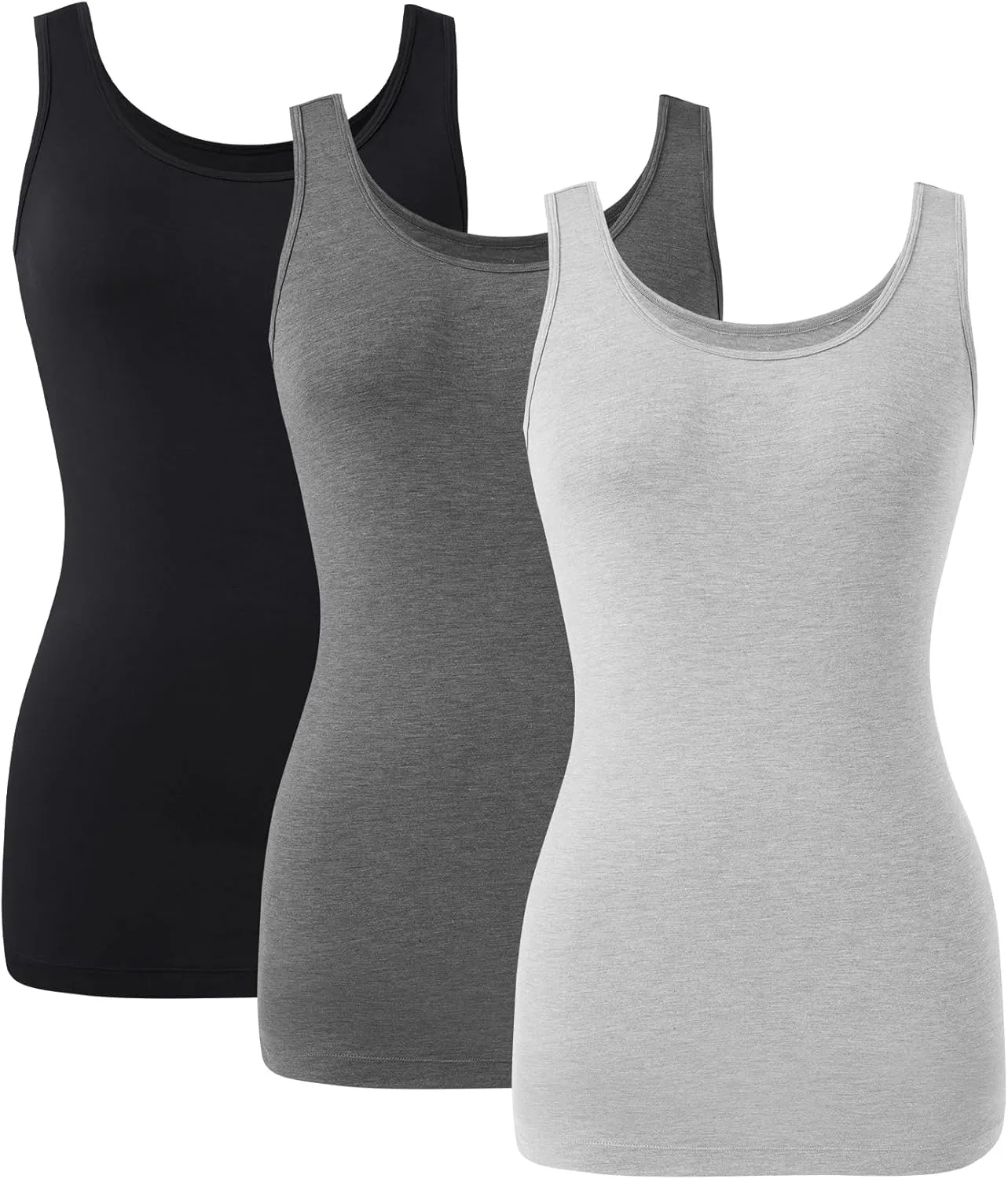DAVID ARCHY Tank Tops for Women Bamboo Rayon Women's Camisoles Undershirts 3 Pack