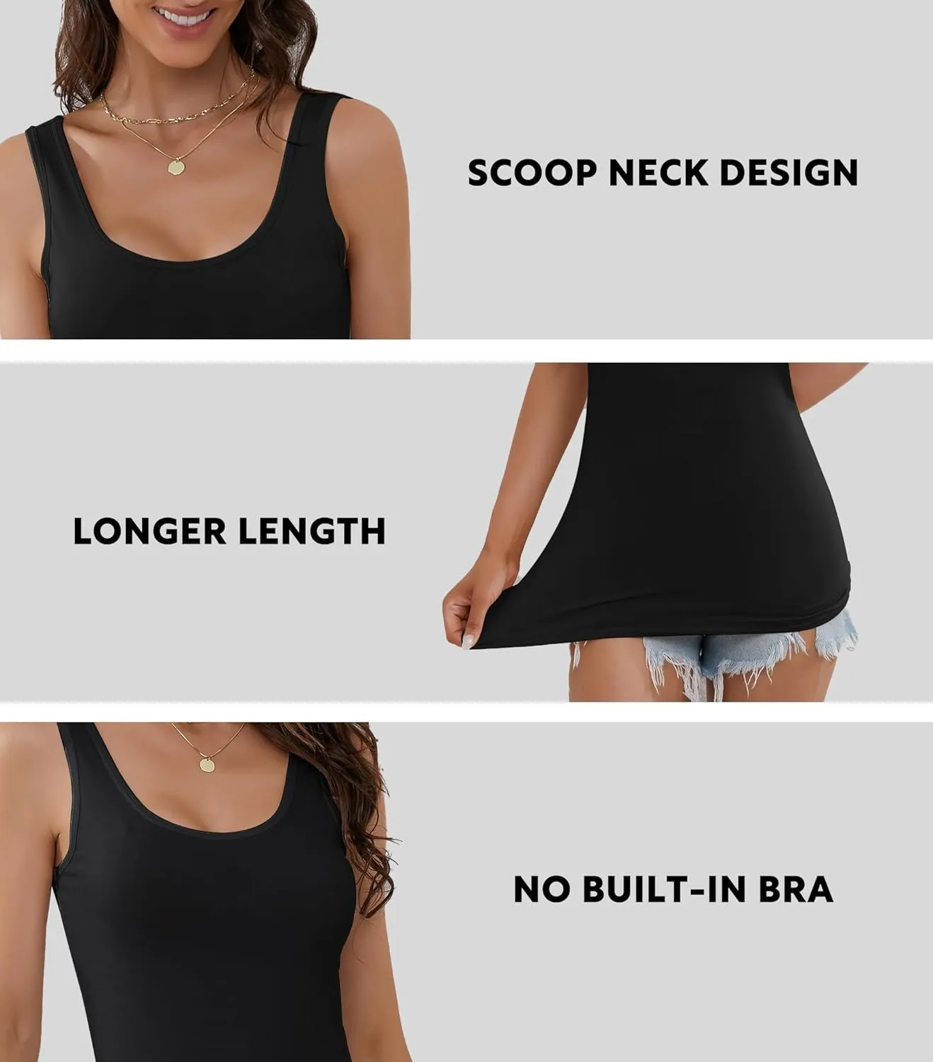 DAVID ARCHY Tank Tops for Women Bamboo Rayon Women's Camisoles Undershirts 3 Pack