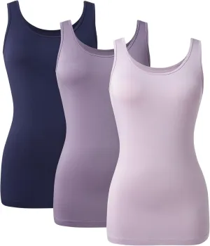 DAVID ARCHY Tank Tops for Women Bamboo Rayon Women's Camisoles Undershirts 3 Pack