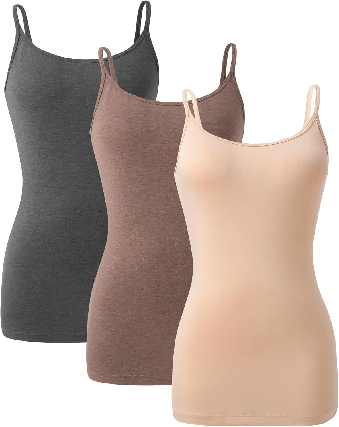 DAVID ARCHY Tank Tops for Women Bamboo Rayon Women's Camisoles Undershirts 3 Pack