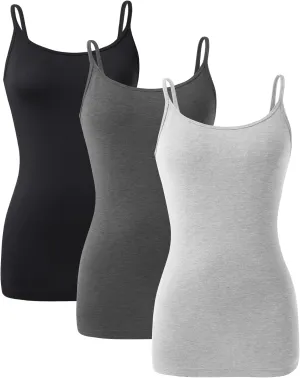 DAVID ARCHY Tank Tops for Women Bamboo Rayon Women's Camisoles Undershirts 3 Pack