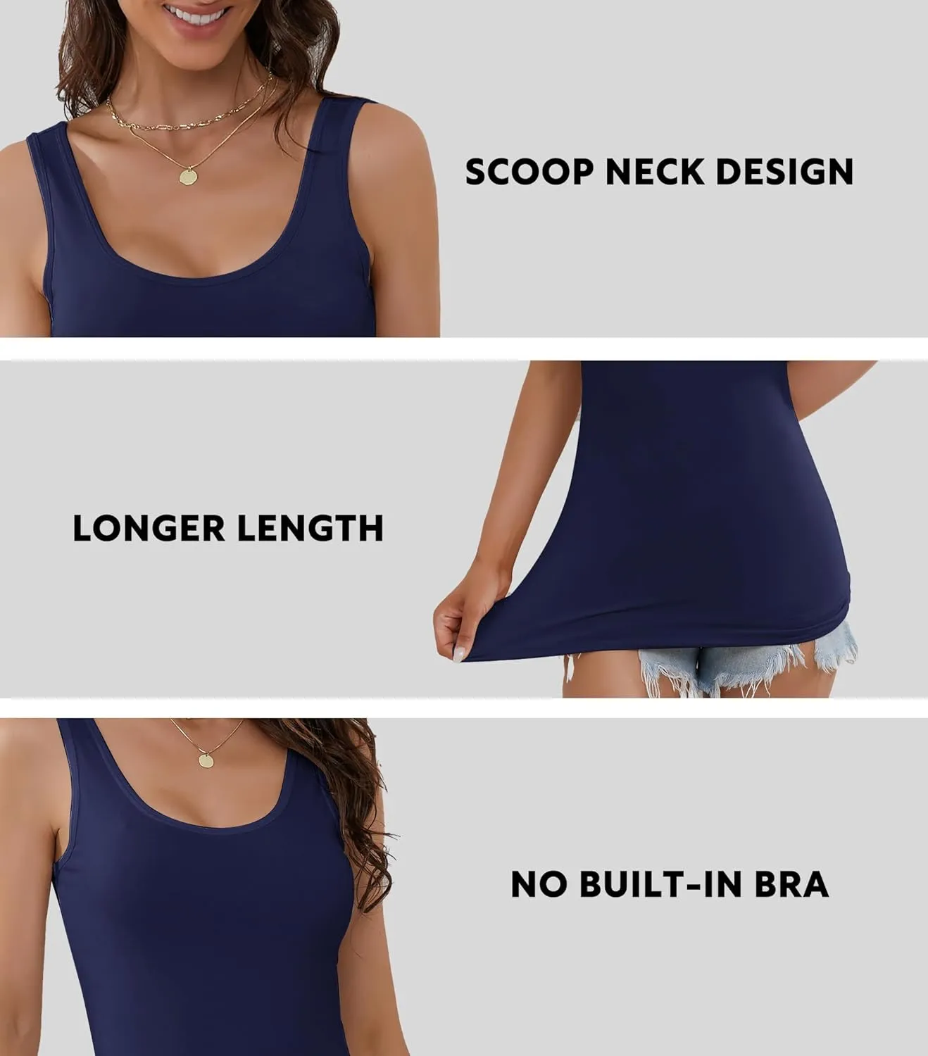 DAVID ARCHY Tank Tops for Women Bamboo Rayon Women's Camisoles Undershirts 3 Pack