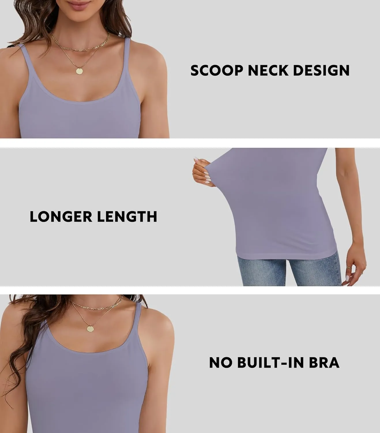 DAVID ARCHY Tank Tops for Women Bamboo Rayon Women's Camisoles Undershirts 3 Pack