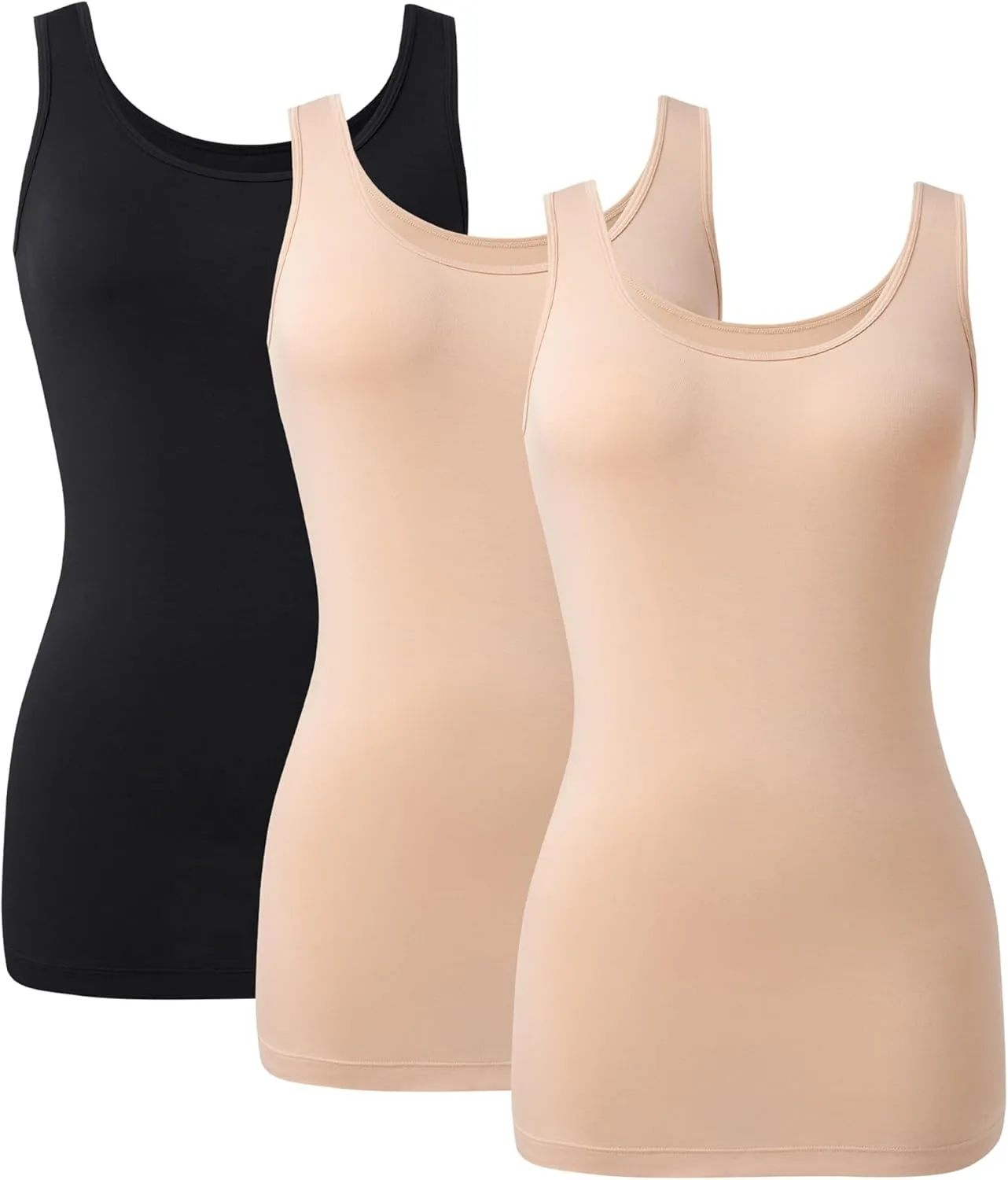DAVID ARCHY Tank Tops for Women Bamboo Rayon Women's Camisoles Undershirts 3 Pack