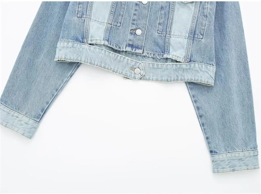 Dvbfufv Women Denim Jacket Women Short Bomber Jacket Woman Long Sleeve Oversize Jackets Women Street Coats