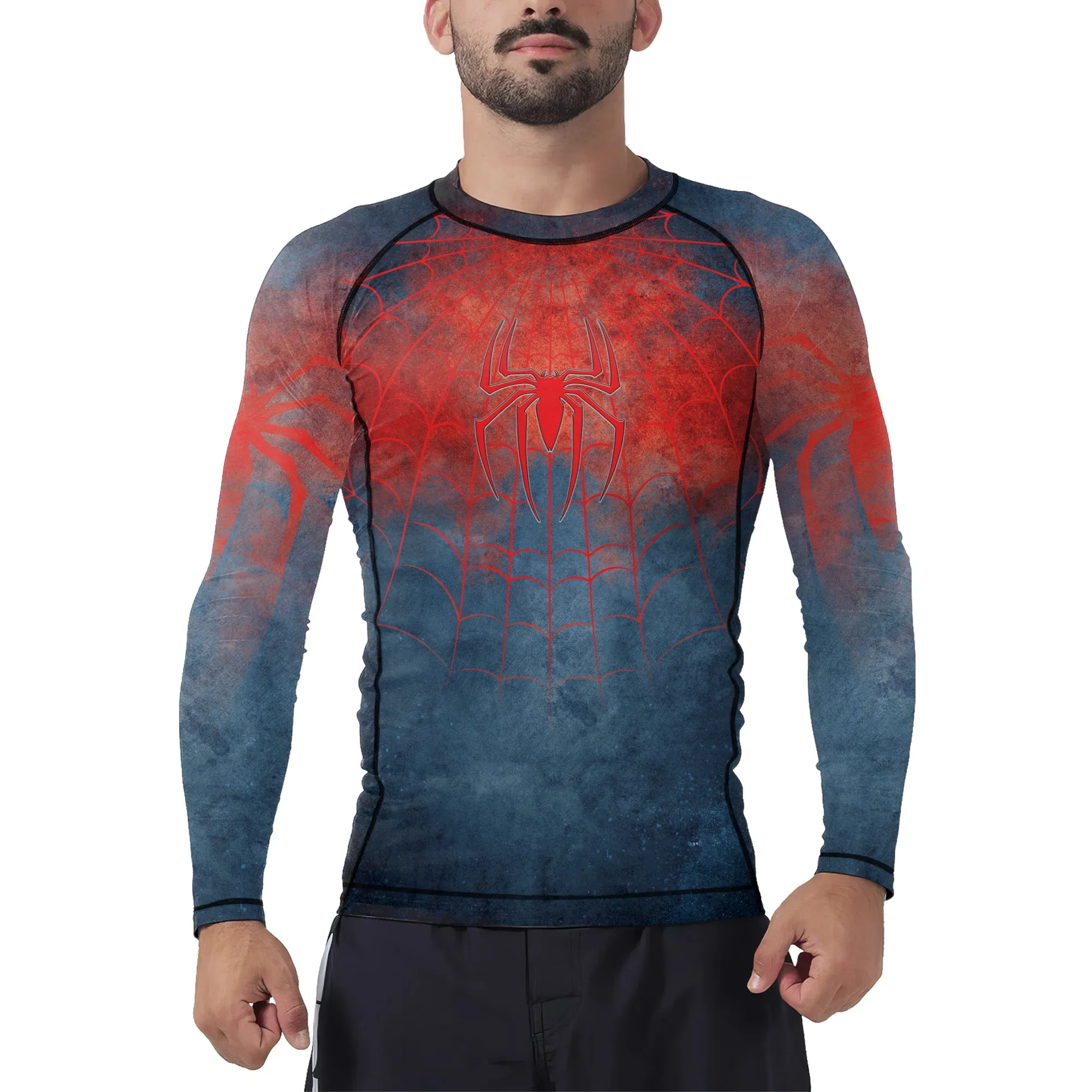 Faded Spider Web Men's Long Sleeve Rash Guard