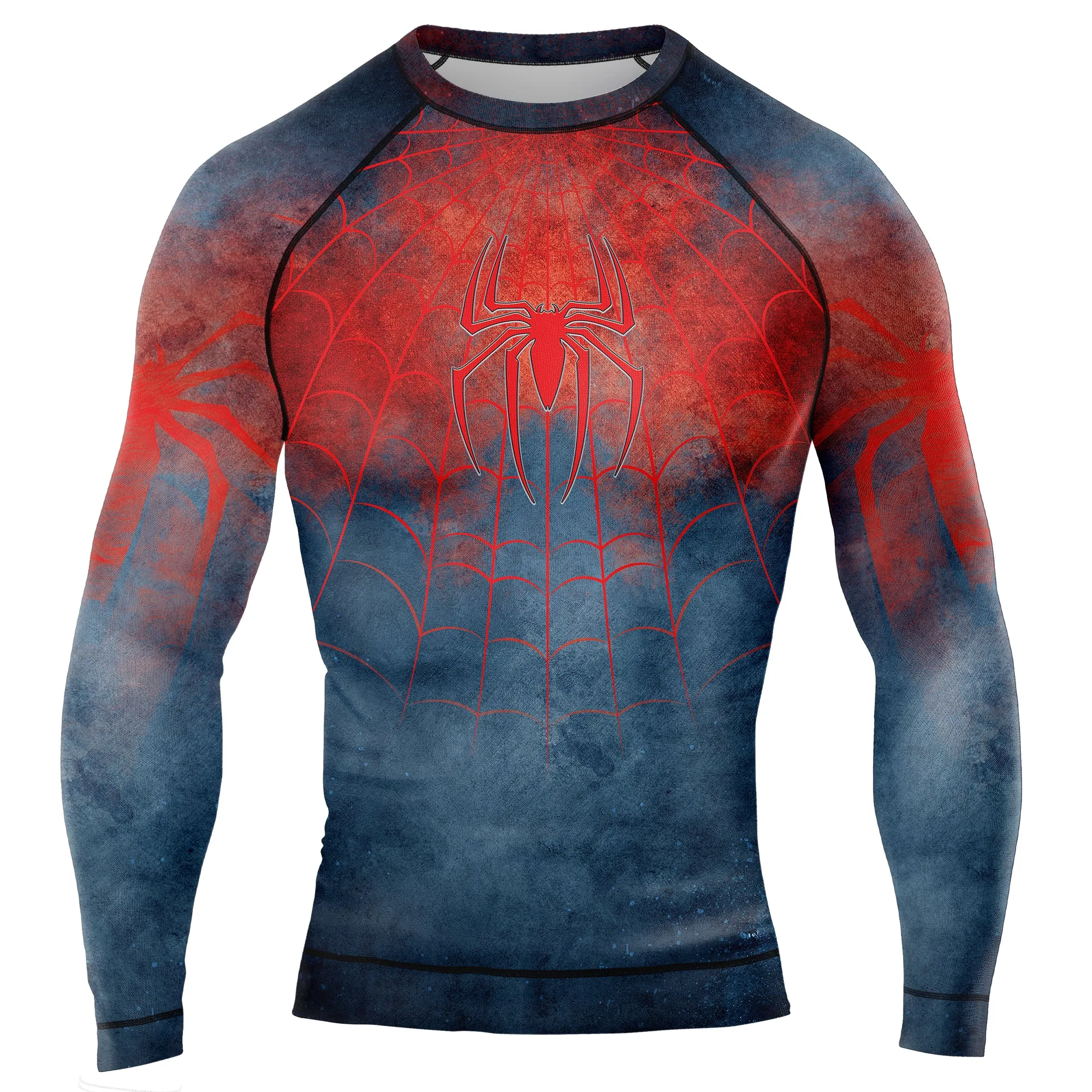 Faded Spider Web Men's Long Sleeve Rash Guard