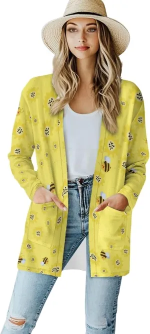 Forchrinse Rainbow Heart Long Sleeve Sweater for Women Colorful Cardigan Coat Fall Causal Open Front Cropped Cardigan,S-2XL