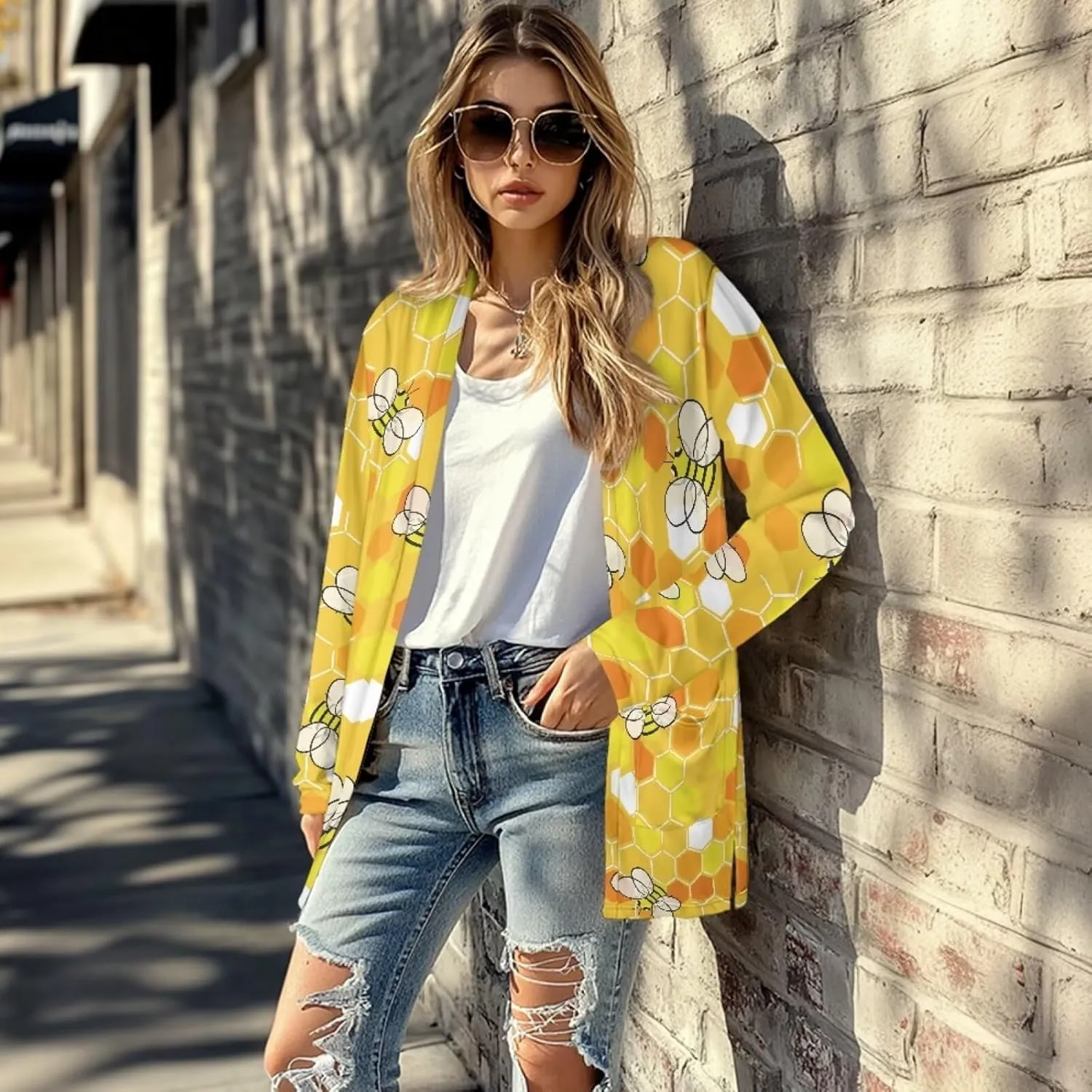Forchrinse Rainbow Heart Long Sleeve Sweater for Women Colorful Cardigan Coat Fall Causal Open Front Cropped Cardigan,S-2XL