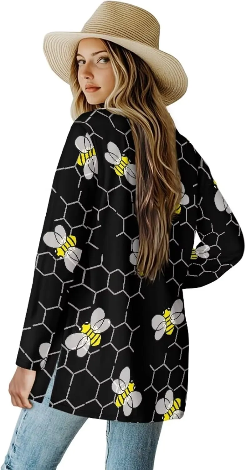Forchrinse Rainbow Heart Long Sleeve Sweater for Women Colorful Cardigan Coat Fall Causal Open Front Cropped Cardigan,S-2XL