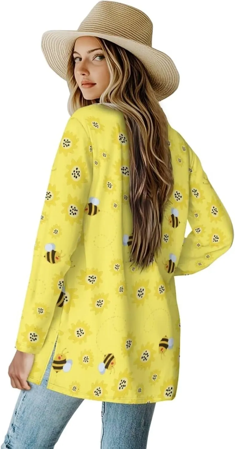 Forchrinse Rainbow Heart Long Sleeve Sweater for Women Colorful Cardigan Coat Fall Causal Open Front Cropped Cardigan,S-2XL