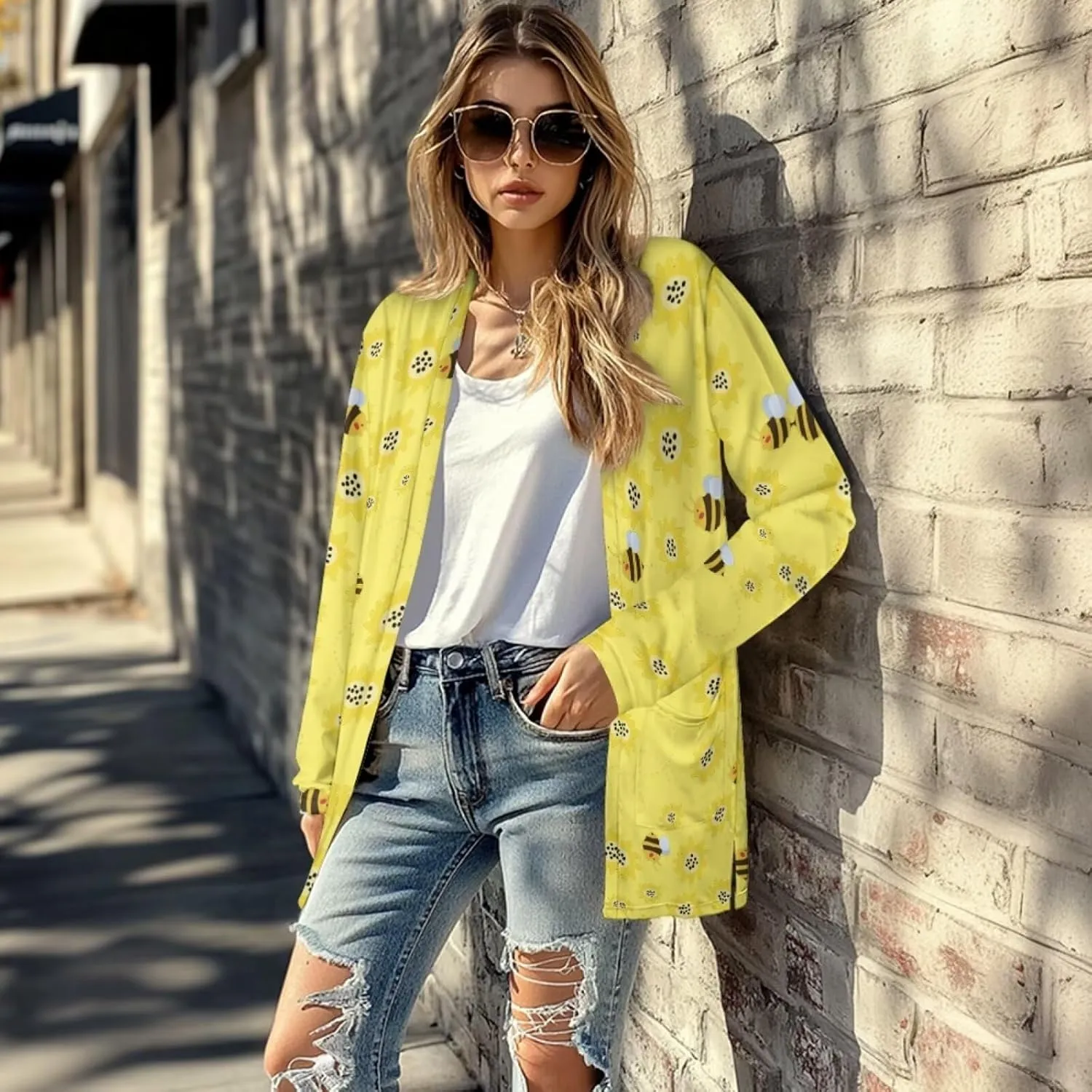 Forchrinse Rainbow Heart Long Sleeve Sweater for Women Colorful Cardigan Coat Fall Causal Open Front Cropped Cardigan,S-2XL