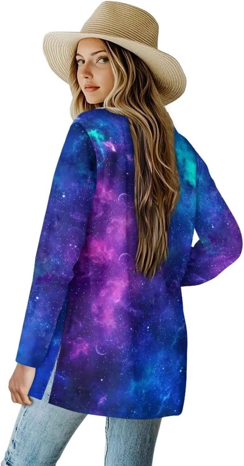 Forchrinse Rainbow Heart Long Sleeve Sweater for Women Colorful Cardigan Coat Fall Causal Open Front Cropped Cardigan,S-2XL