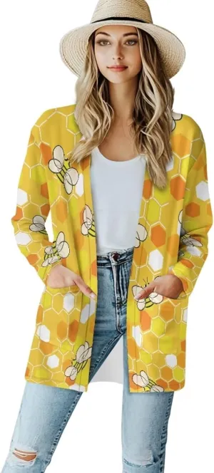 Forchrinse Rainbow Heart Long Sleeve Sweater for Women Colorful Cardigan Coat Fall Causal Open Front Cropped Cardigan,S-2XL