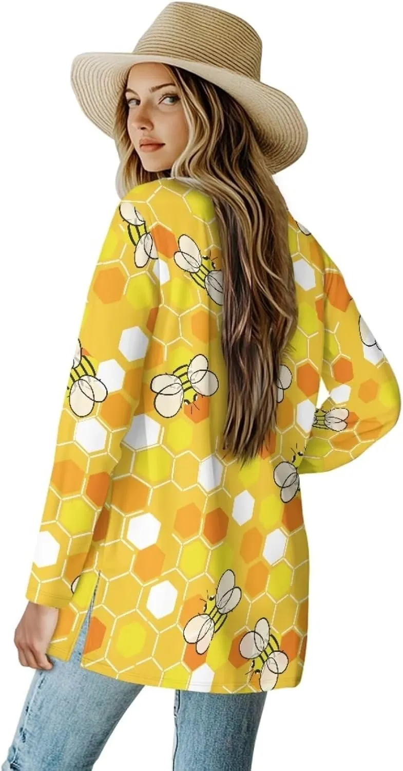 Forchrinse Rainbow Heart Long Sleeve Sweater for Women Colorful Cardigan Coat Fall Causal Open Front Cropped Cardigan,S-2XL