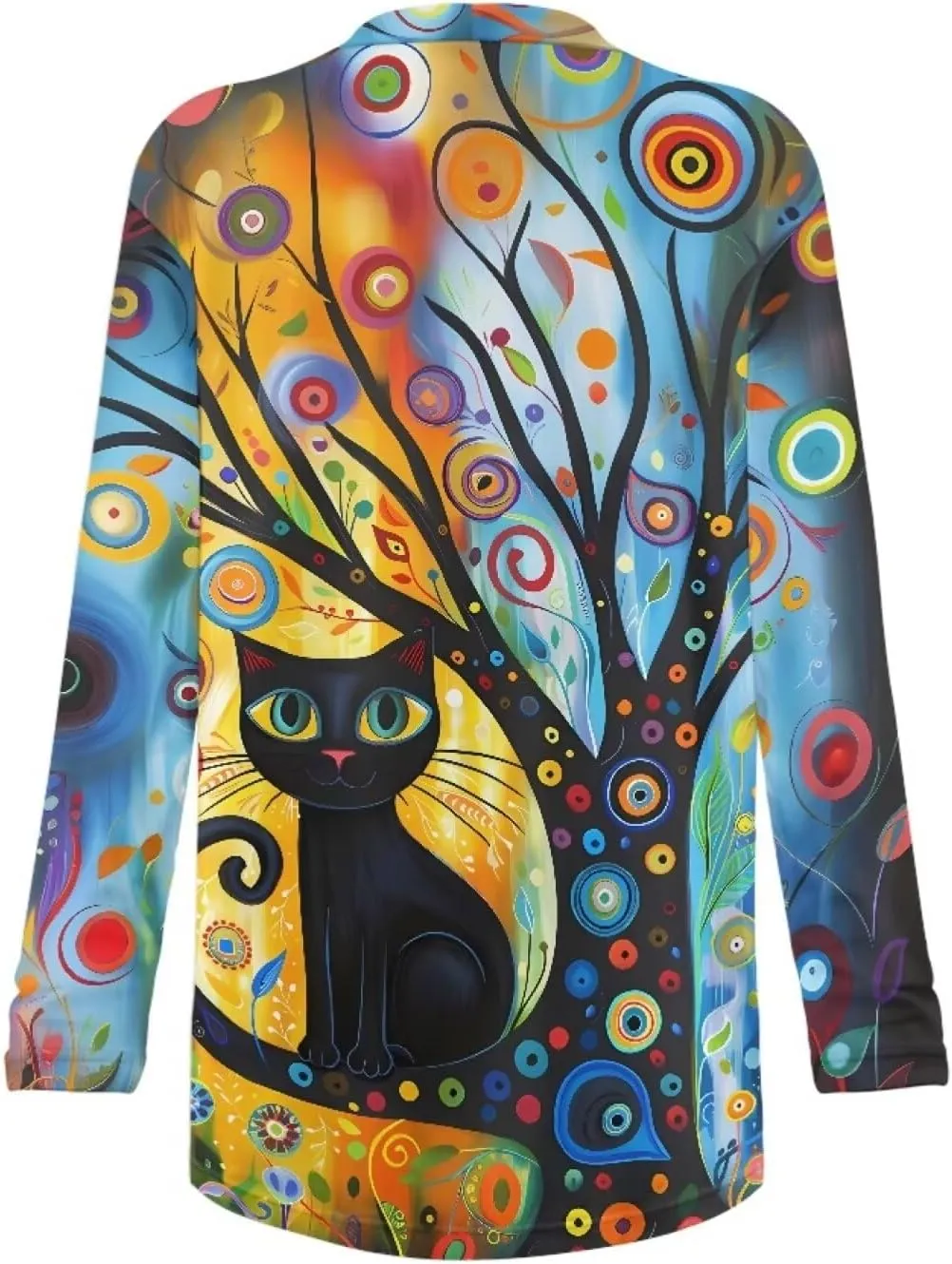 Forchrinse Rainbow Heart Long Sleeve Sweater for Women Colorful Cardigan Coat Fall Causal Open Front Cropped Cardigan,S-2XL