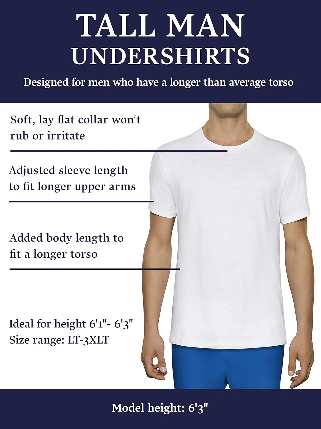 Fruit of the Loom Men's Big and Tall Tag-free Undershirts