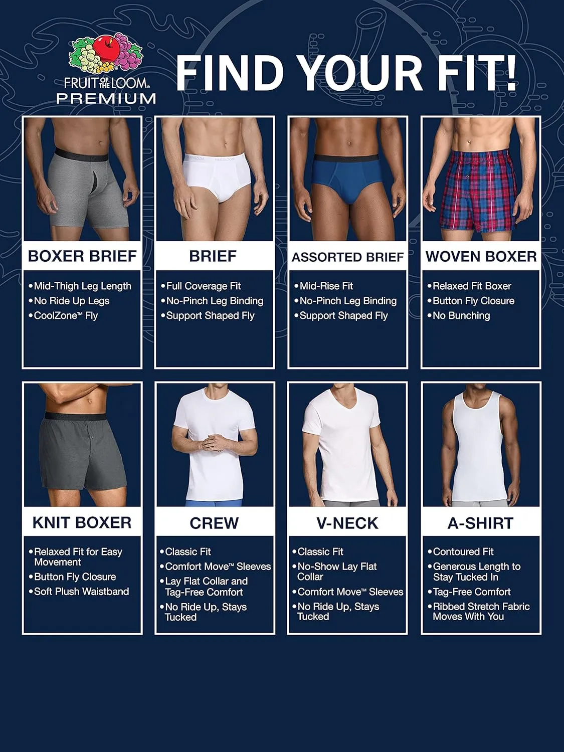Fruit of the Loom Men's Tag-Free Cotton Undershirts