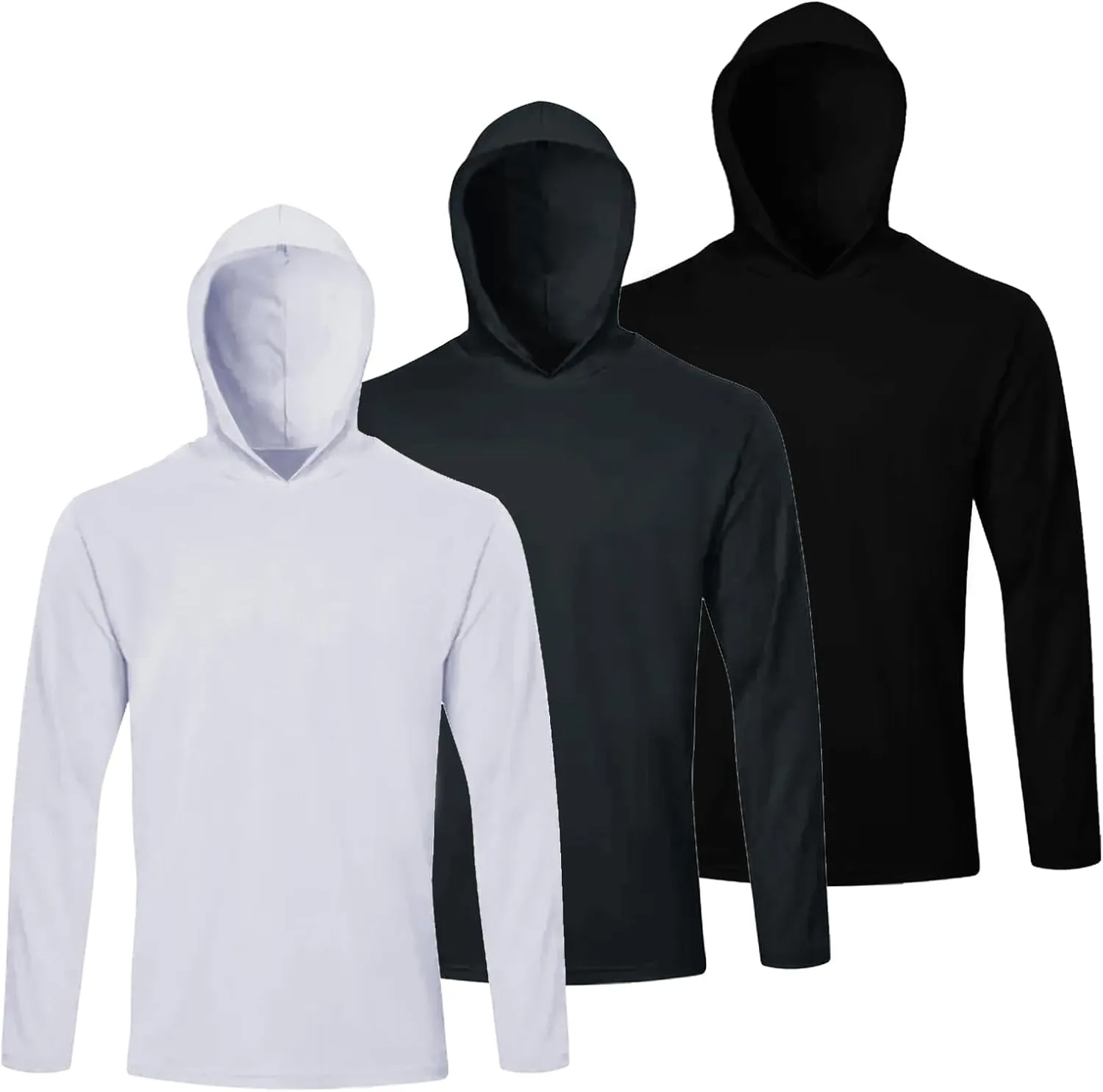 Gary Com 5 Packs Men Long Sleeve T-Shirts Quick Dry Athletic Running Activewear Workout Hoodies UPF 50  Sun Protection