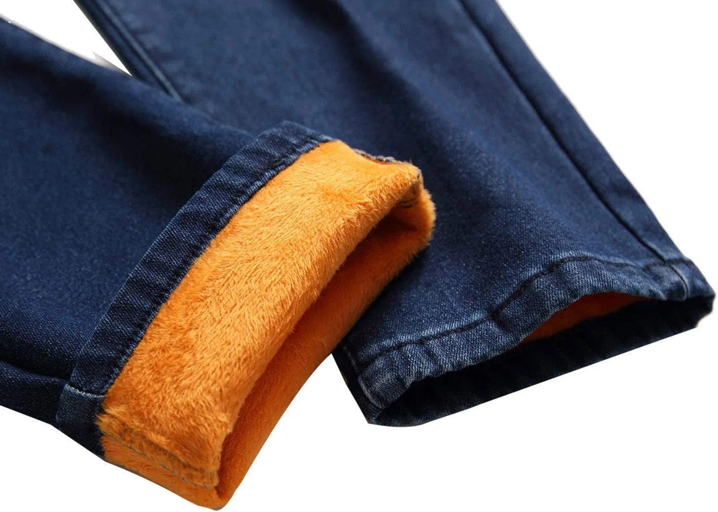 GUNLIRE Men's Thermal Fleece Lined Jeans Winter Slim Fit Thicken Stretch Warm Denim Pants