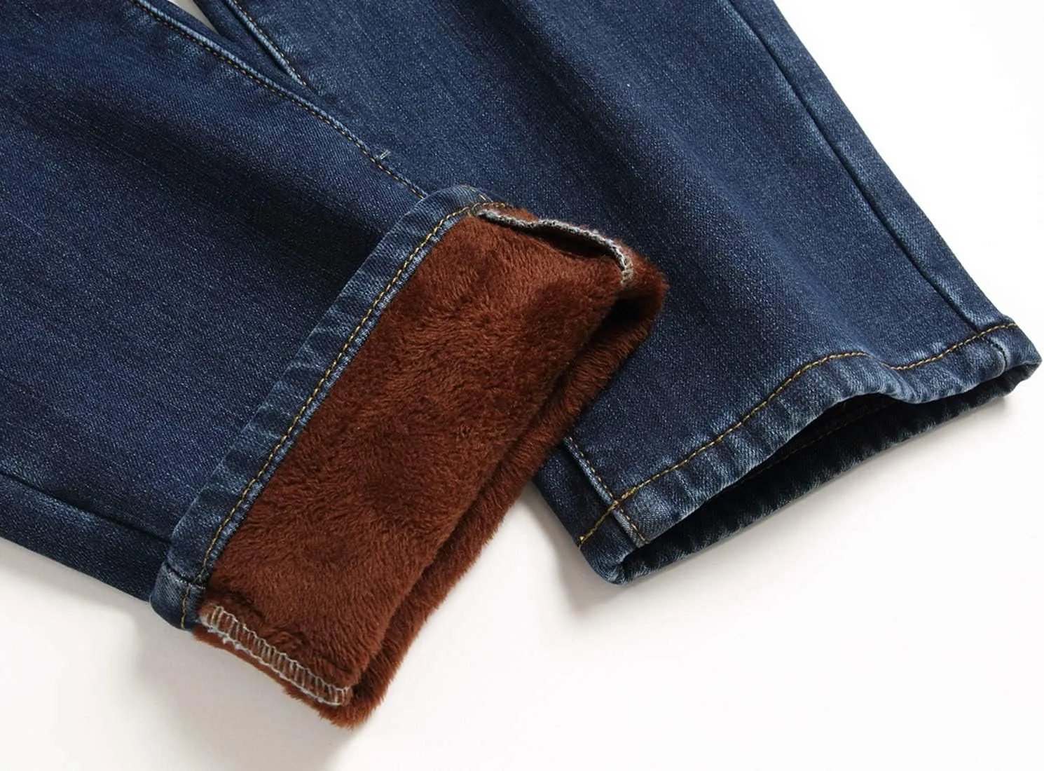 GUNLIRE Men's Thermal Fleece Lined Jeans Winter Slim Fit Thicken Stretch Warm Denim Pants
