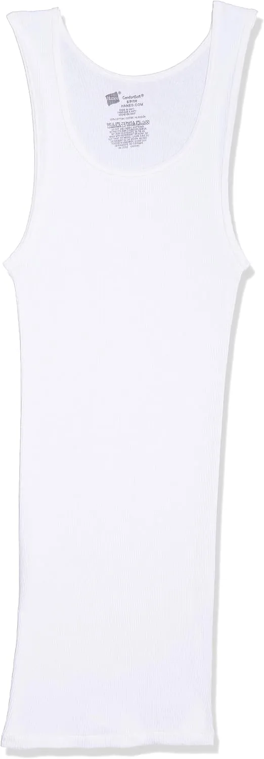 Hanes Men's ComfortSoft Moisture Wicking Tagless Tank Undershirts  Multipack