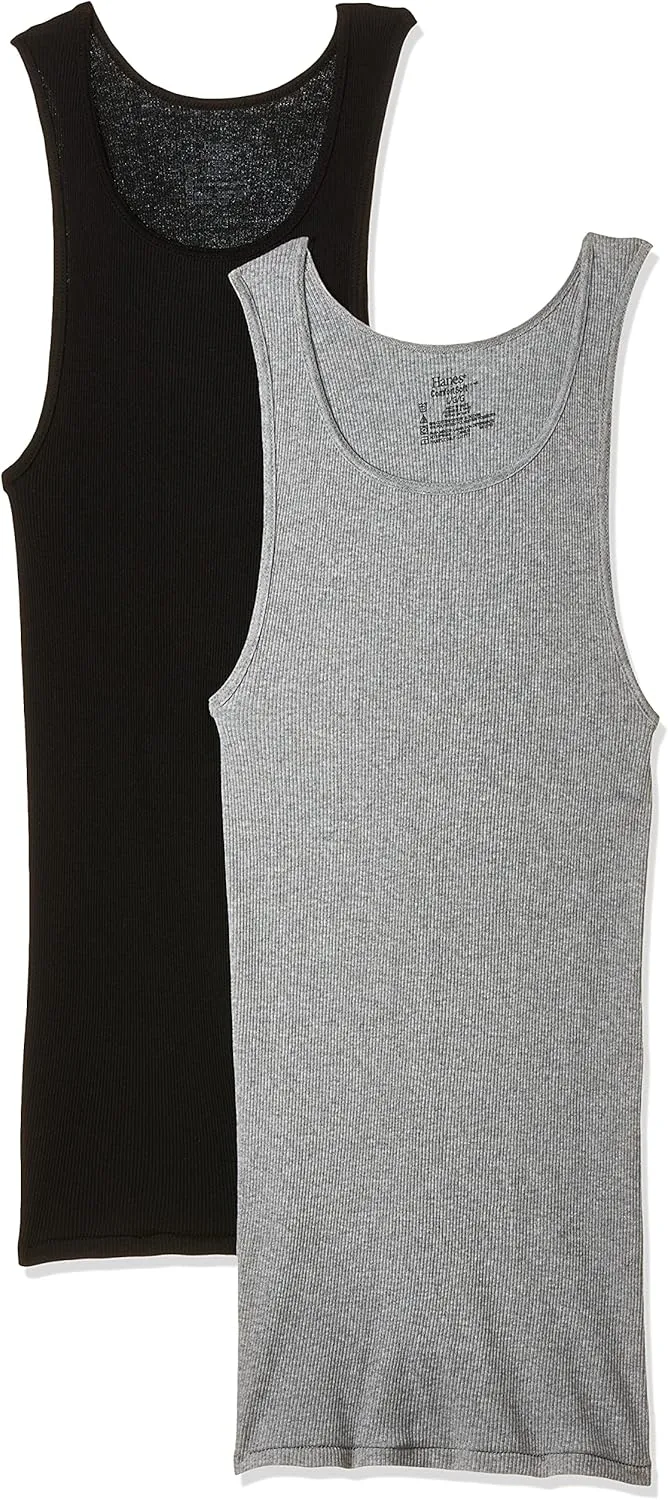 Hanes Men's ComfortSoft Moisture Wicking Tagless Tank Undershirts-Multipacks
