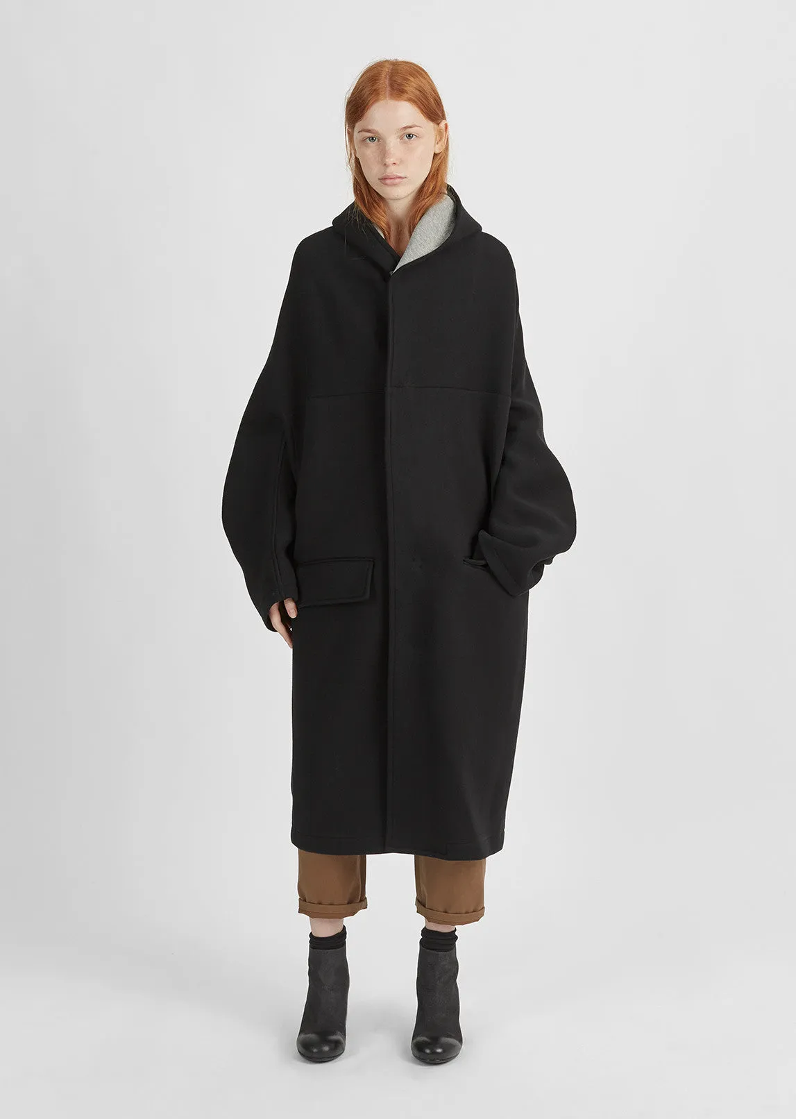 Hooded Cocoon Coat