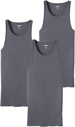 KingSize Men's Big & Tall 3-Pack Ribbed Cotton Tank Undershirt