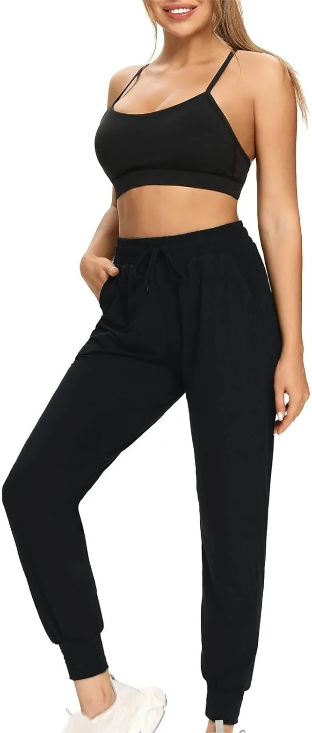 Ladies Thin High-Waist Sweatpants Summer Trendy Slim Elastic Waistband Cuffed Pants Office Work Dress Casual Trousers