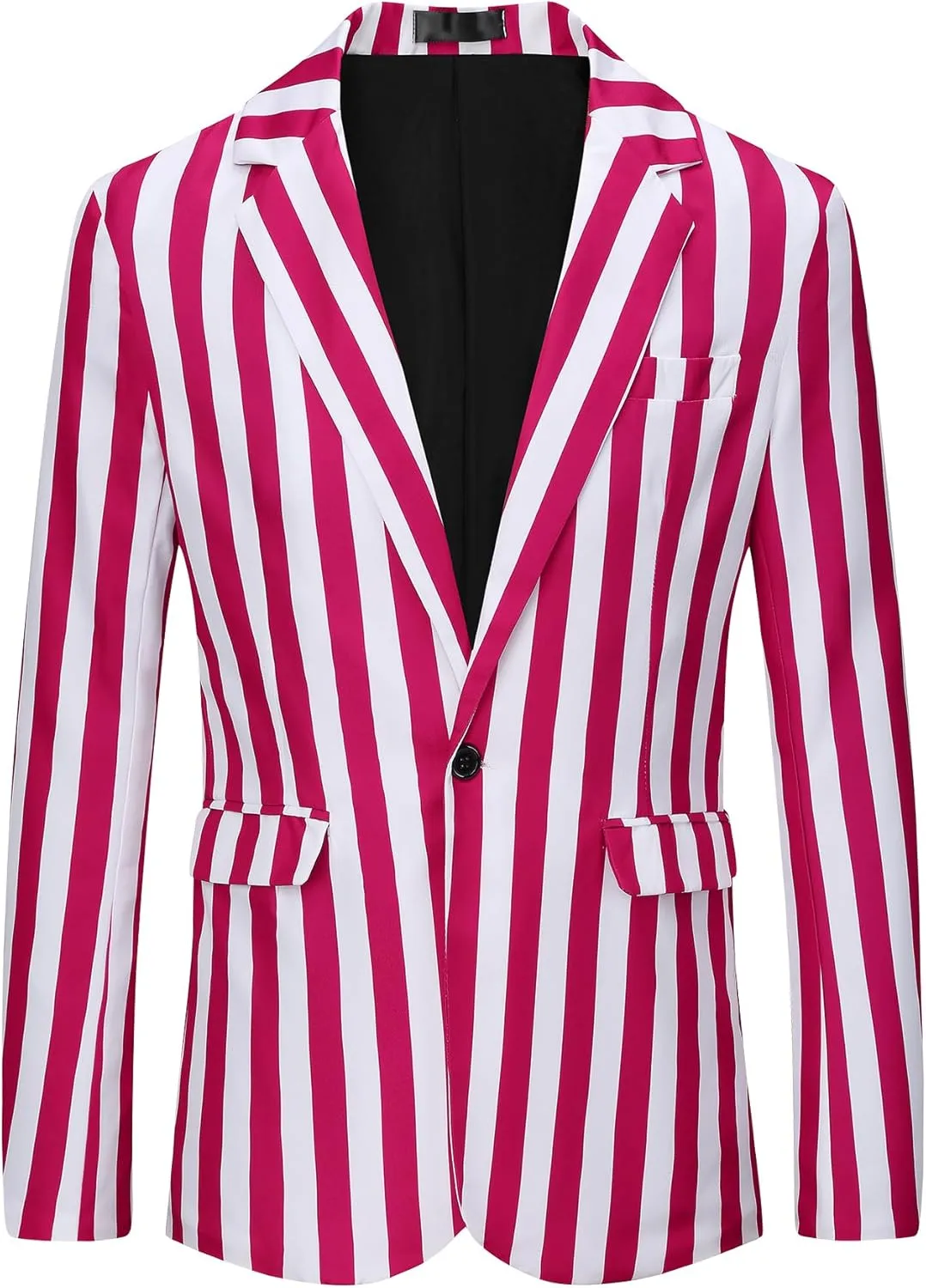 Lars Amadeus Stripes Blazers for Men's Slim Fit Single Breasted Business Color Block Sports Coat